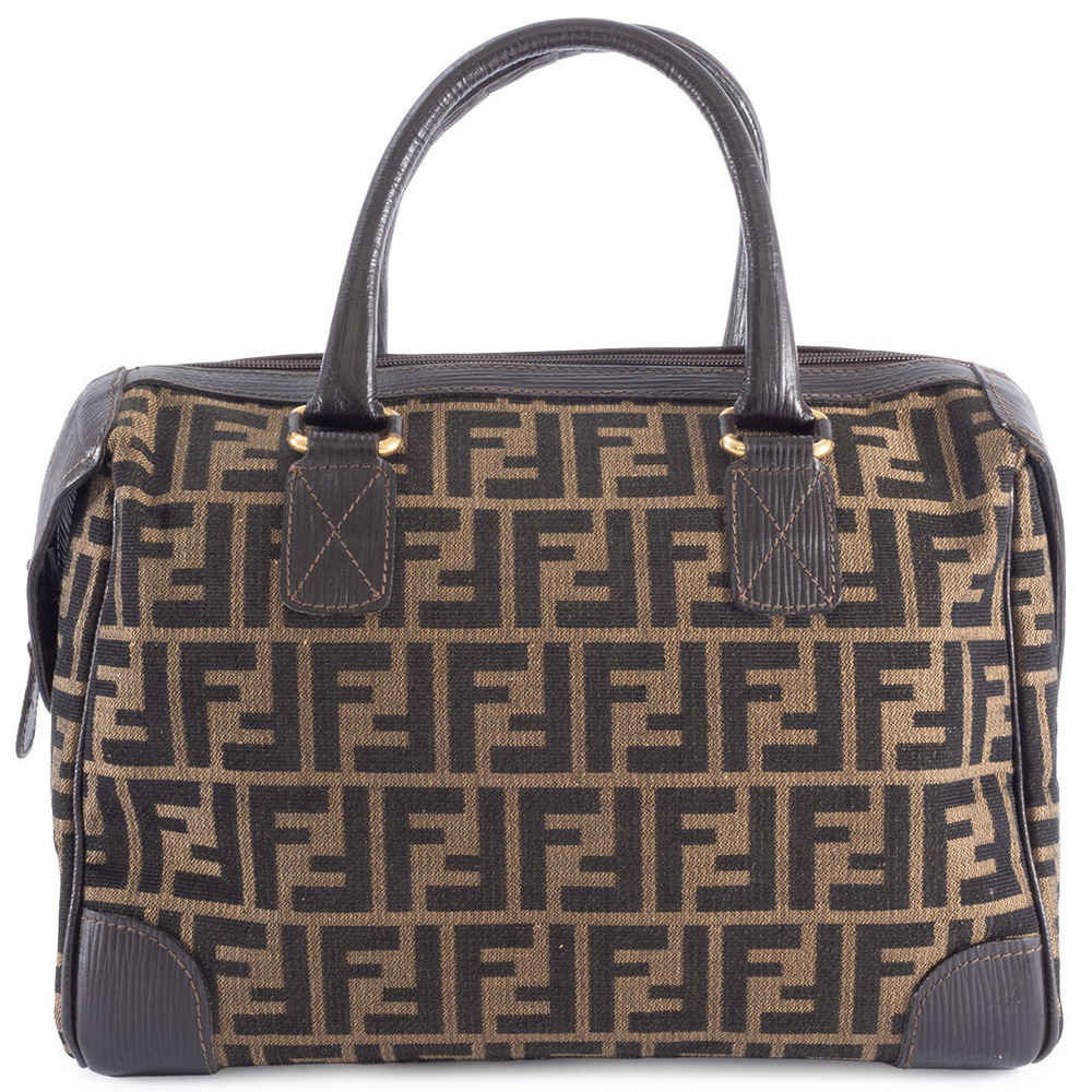 Fendi Zucca Handbag beige brown Boston